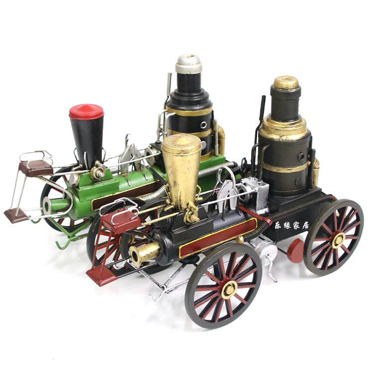 Vintage Nostalgia Old Emulation Steam Locomotive Iron Sheet Model Swing Piece Casual Bar Adornment Bar Café