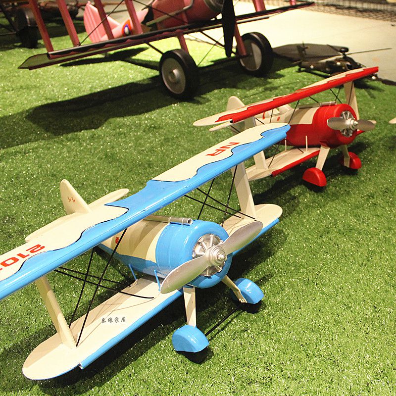 Retro Iron Sheet Aircraft Model Swing Piece Crafts Industrial Wind Dining Room Bar Internet Café Mall shop Decorative Hanging