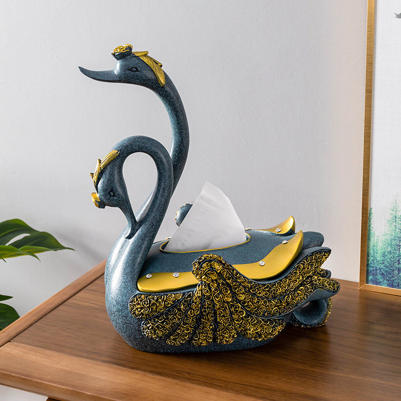 Paper towel box Living room light and luxurious modern minimalist Nordic Wind Tea Table Dining cramers Home Creative Swans Pendulum Pieces-Taobao