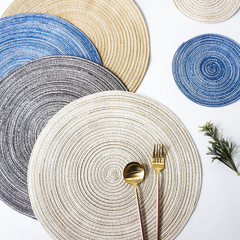 2-piece Japanese linen table mat Creative anti-scalding heat insulation household mat Dirty pot mat Plate mat Coaster