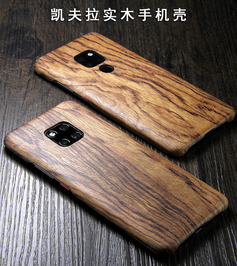 SHOWKOO Kevlar Natural Wood Ultra Slim Case Cover for Huawei Mate 20 Pro & Huawei Mate 20
