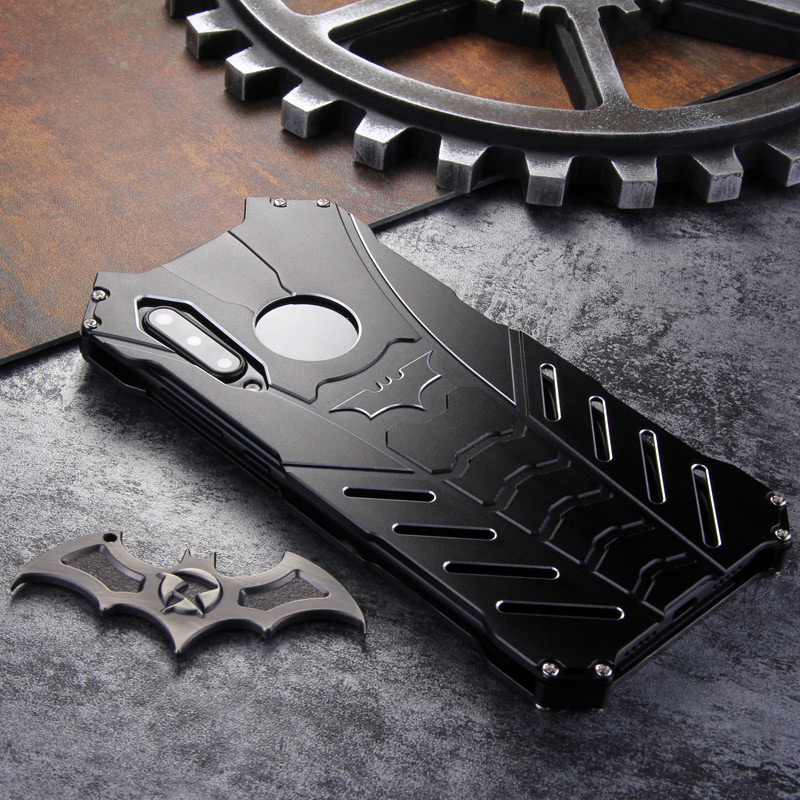 R-Just Batman Shockproof Aluminum Shell Metal Case with Custom Batarang Stent for Xiaomi Mi 9