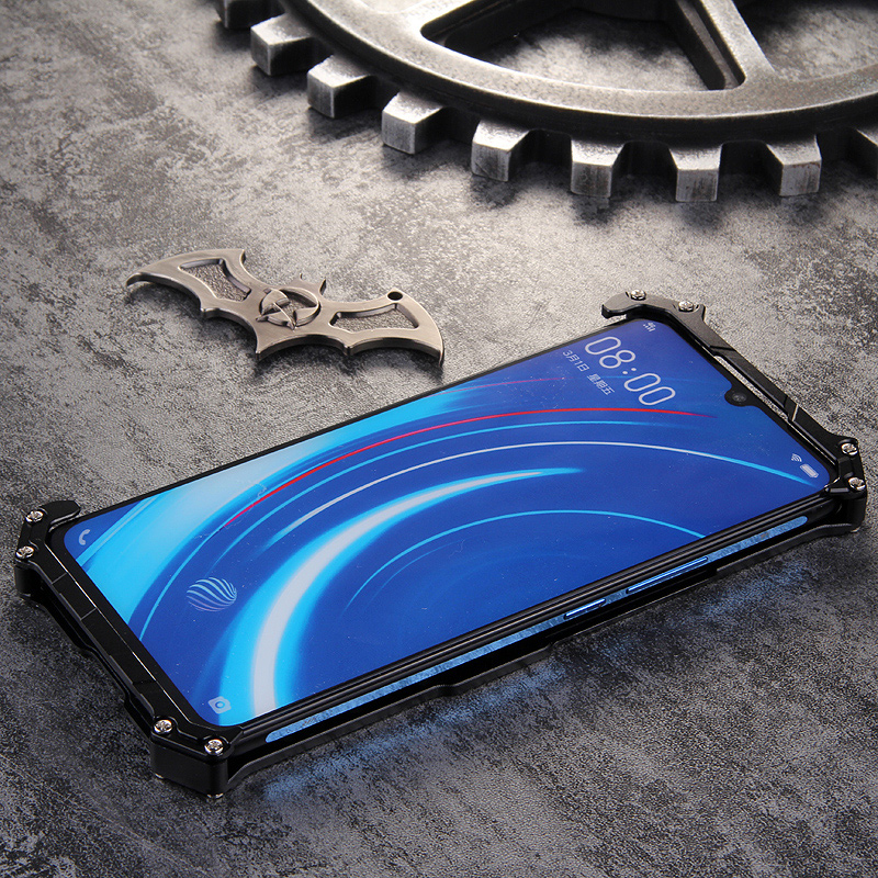 R-Just Batman Shockproof Aluminum Shell Metal Case with Custom Batarang Stent for vivo iQOO