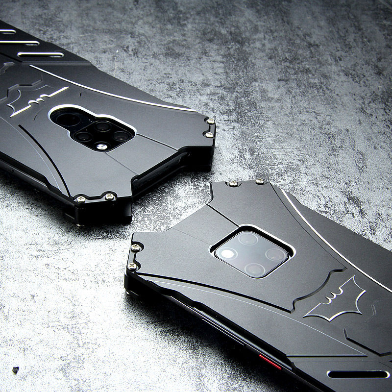 R-Just Batman Shockproof Aluminum Shell Metal Case with Custom Batarang Stent for Huawei Mate 20 Pro & Huawei Mate 20 & Huawei Mate 20 X