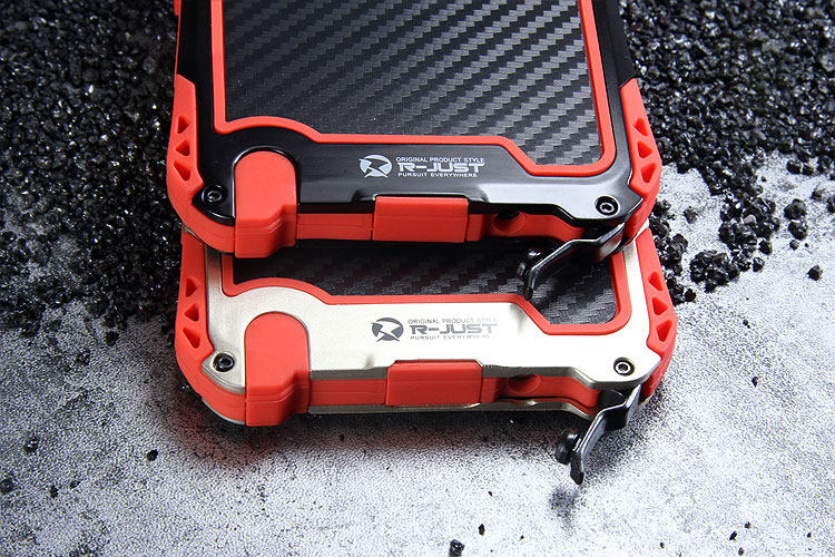 R-Just Amira Heavy Duty Dirtproof Shockproof Rainproof Aluminum Metal Bumper Carbon Fiber Back Cover Case for Samsung Galaxy Note 8