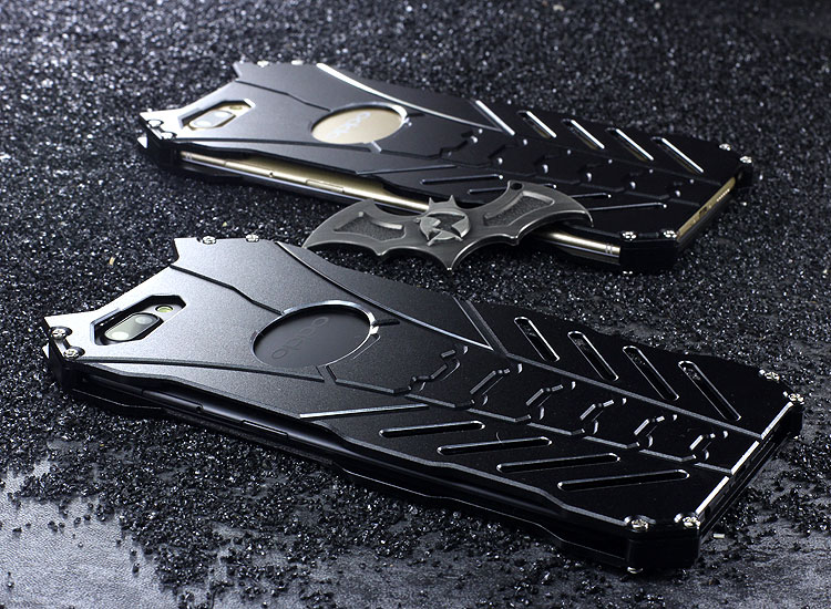 R-Just Batman Shockproof Aluminum Shell Metal Case with Custom Stent for OPPO R11 Plus & OPPO R11