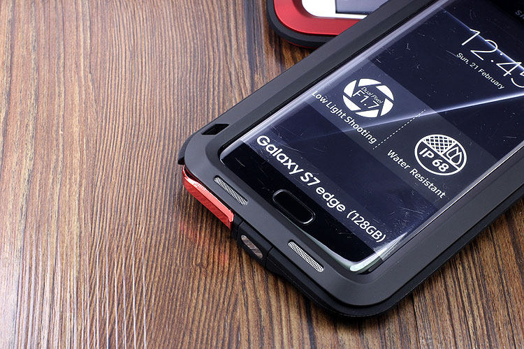 LOVE MEI Powerful Water Resistant Shockproof luminum Metal Gorilla Glass Heavy Duty Case Cover for Samsung Galaxy S7 Edge