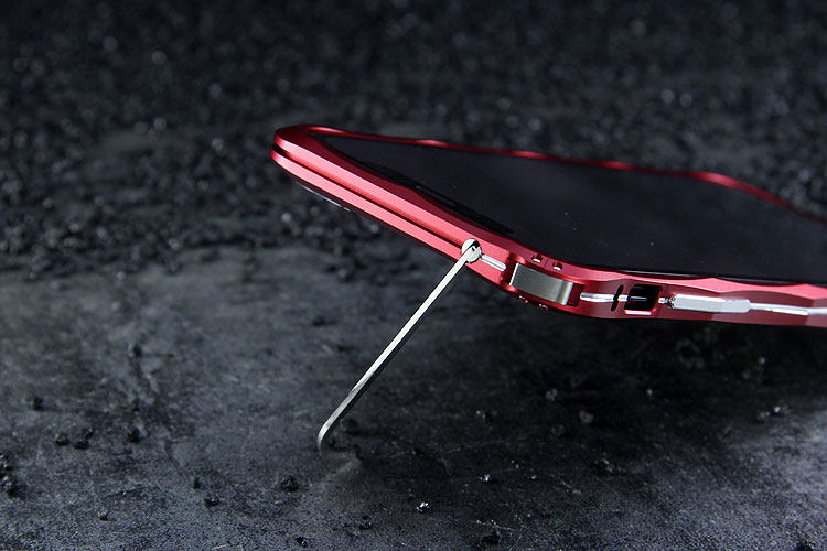 iMatch Slim Light Aluminum Metal Shockproof Bumper Case with Kickstand for Apple iPhone X