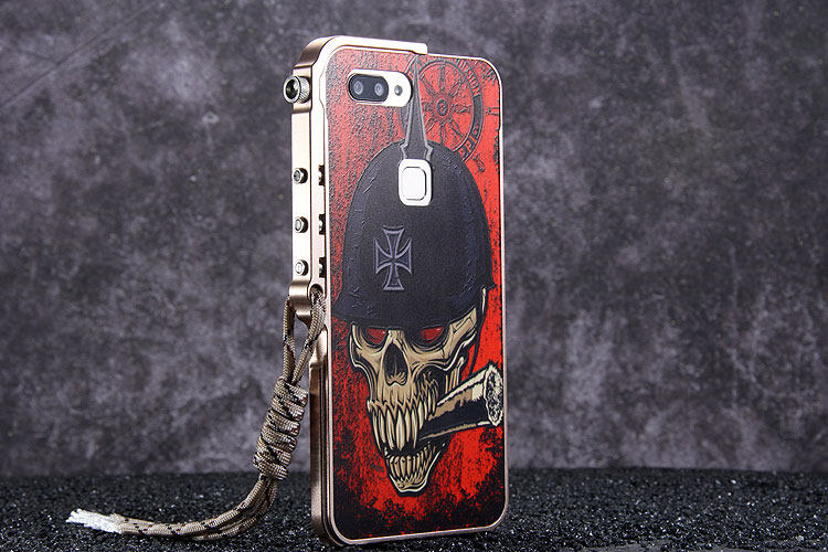 KANENG Mechanical Arm Trigger Aluminum Bumper Metal Frame 3D Cameo Back Cover Case for vivo X20