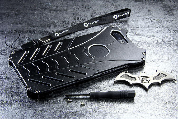 R-Just Batman Shockproof Aluminum Shell Metal Case with Custom Stent for OnePlus 5
