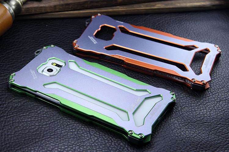 R-JUST GUNDAM Aluminum Alloy Double Color Oxidation Metal Protective Case for Samsung Galaxy Note 5 N9200