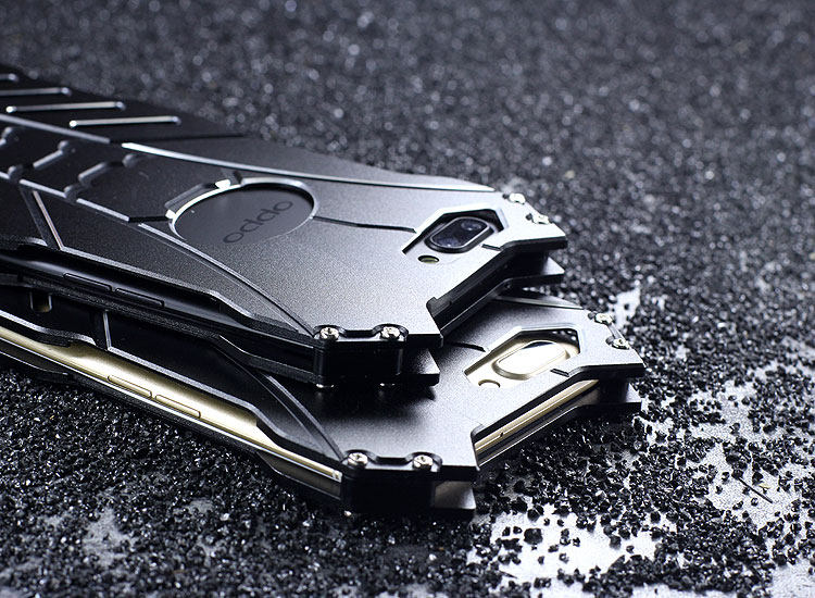 R-Just Batman Shockproof Aluminum Shell Metal Case with Custom Stent for OPPO R11 Plus & OPPO R11