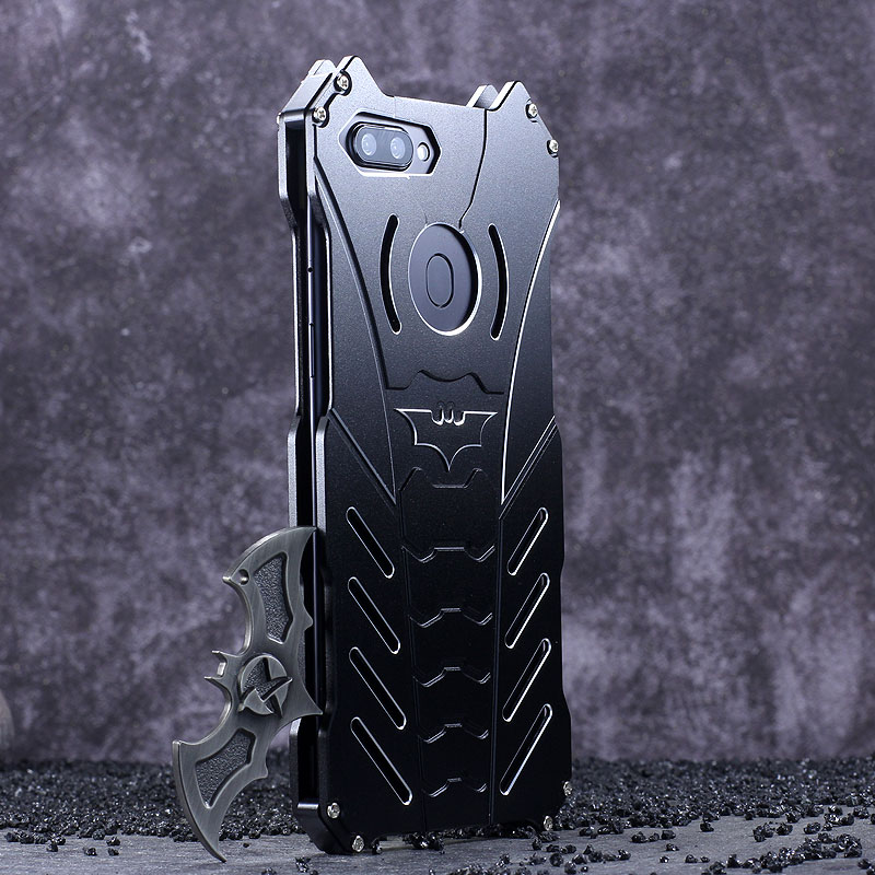 R-Just Batman Shockproof Aluminum Shell Metal Case with Custom Stent for OPPO R11s Plus & OPPO R11s