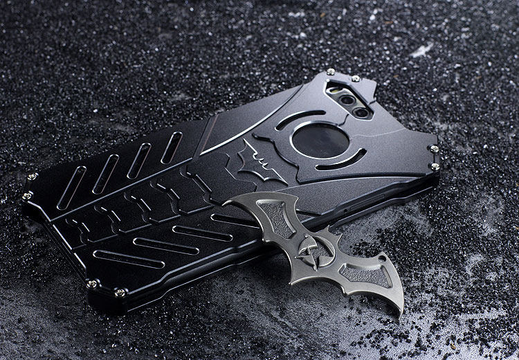 R-Just Batman Shockproof Aluminum Shell Metal Case with Custom Batarang Stent for Xiaomi Mi 6