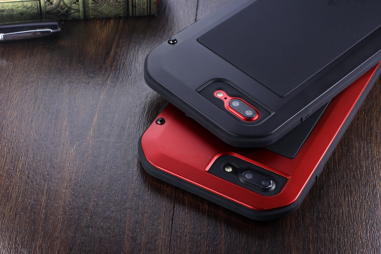 LOVE MEI Powerful Water Resistant Shockproof Dust/Dirt/Snow Proof Aluminum Metal Outdoor Gorilla Glass Heavy Duty Case Cover for Apple iPhone 7 Plus & iPhone 7