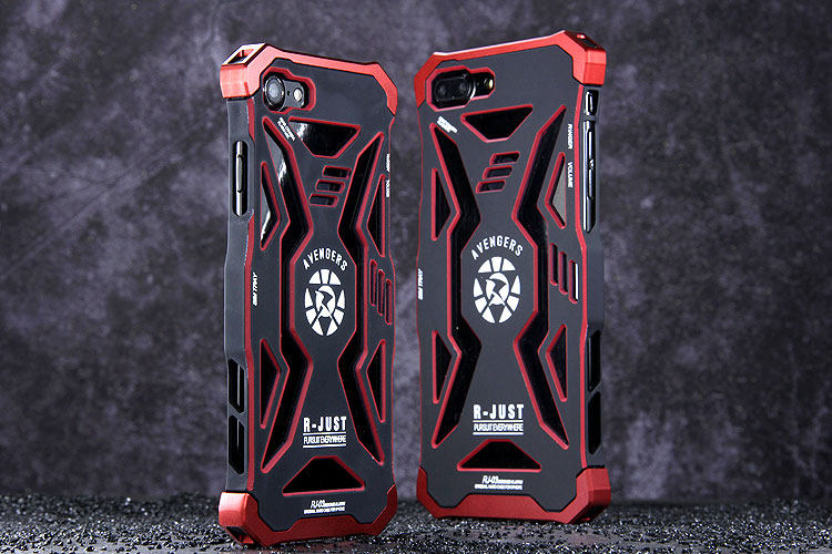 R-Just Avengers Superhero Aluminum Metal Frame Shockproof Macromolecular Materials Case Cover for Apple iPhone 7 Plus