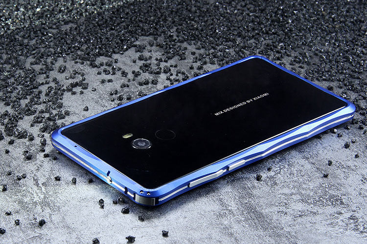 iMatch Slim Light Aluminum Metal Shockproof Bumper Case with Kickstand for Xiaomi Mi MIX 2