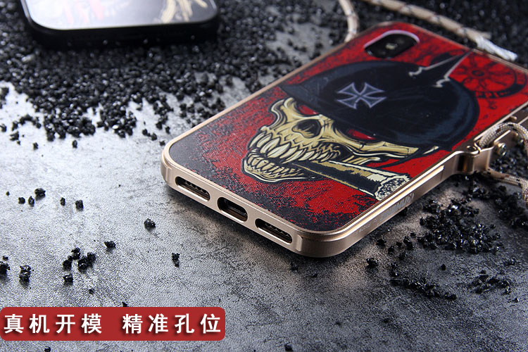 KANENG Mechanical Arm Trigger Aluminum Bumper Metal Frame 3D Cameo Back Cover Case for Apple iPhone X