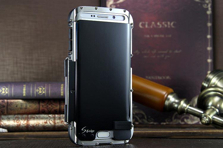 Armor King Iron Man Luxury Shockproof Stainless Steel Aluminum Metal Flip Case Cover for Samsung Galaxy S6 Edge Plus G9280