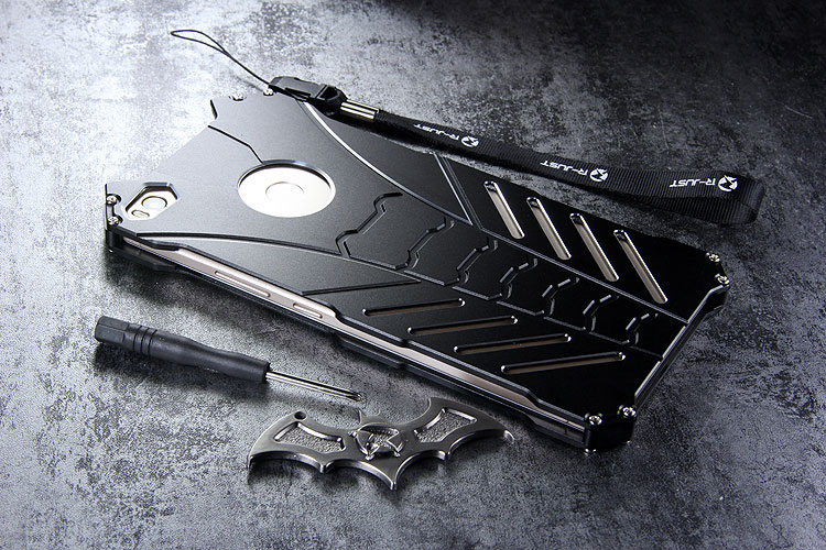 R-Just Batman Shockproof Aluminum Shell Metal Case with Custom Stent for Xiaomi Mi Max 2
