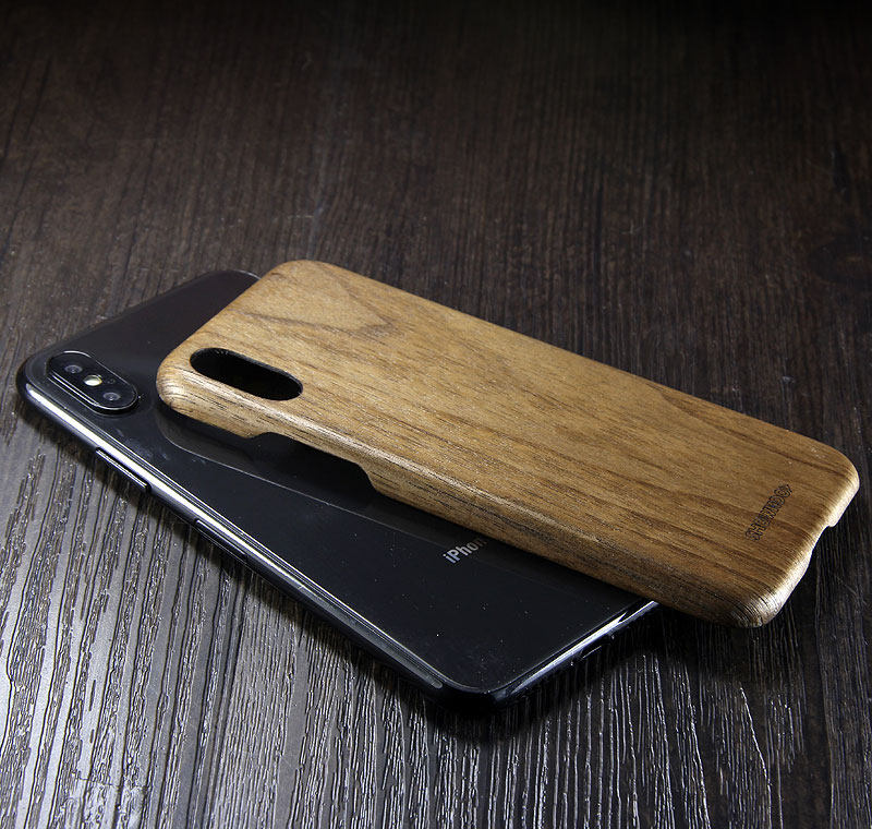 SHOWKOO Kevlar Natural Wood Ultra Slim Case Cover for Apple iPhone X
