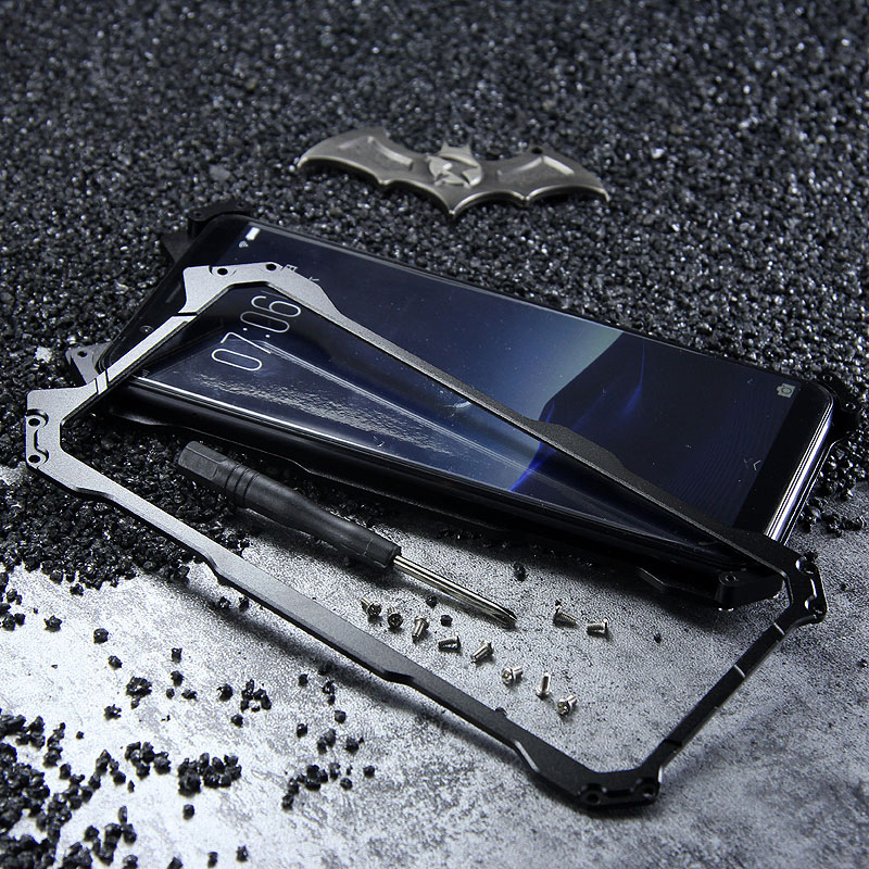 R-Just Batman Shockproof Aluminum Shell Metal Case with Custom Batarang Stent for vivo X20