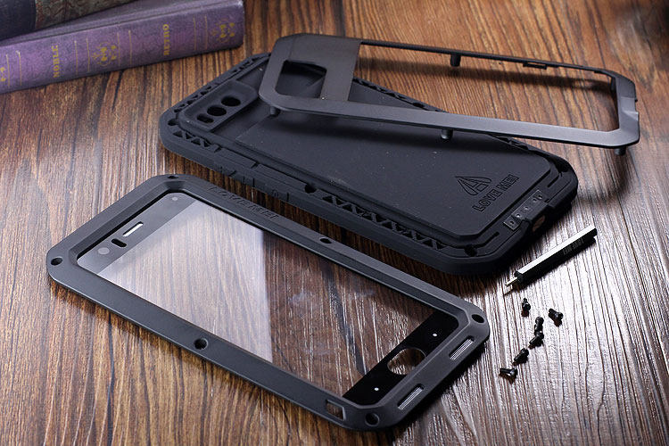 LOVE MEI Powerful Water Resistant Shockproof Dust/Dirt/Snow Proof Aluminum Metal Outdoor Heavy Duty Case Cover for Xiaomi Mi 6