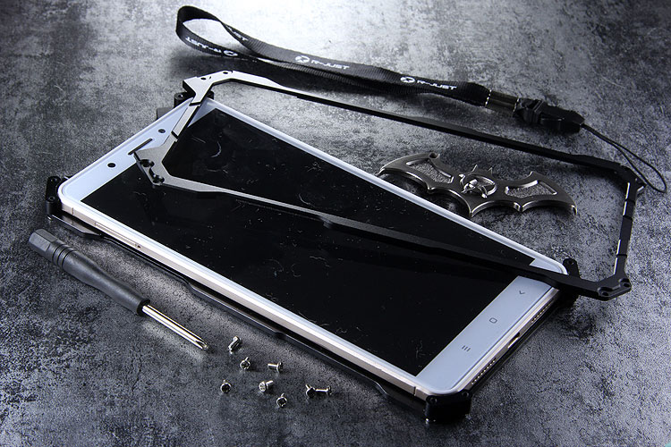R-Just Batman Shockproof Aluminum Shell Metal Case with Custom Stent for Xiaomi Mi Max 2
