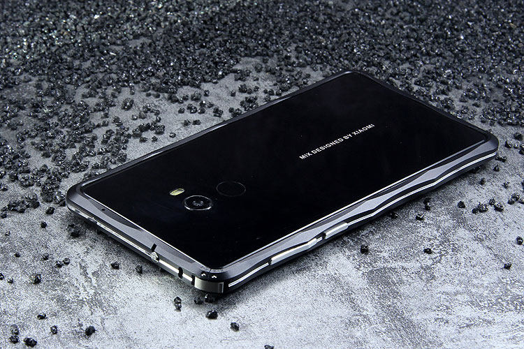iMatch Slim Light Aluminum Metal Shockproof Bumper Case with Kickstand for Xiaomi Mi MIX 2
