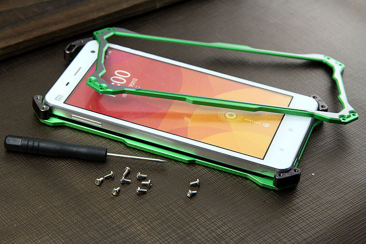 R-JUST GUNDAM Aerospace Aluminum Contrast Color Shockproof Metal Shell Outdoor Protection Case Xiaomi Mi 4/ Mi4