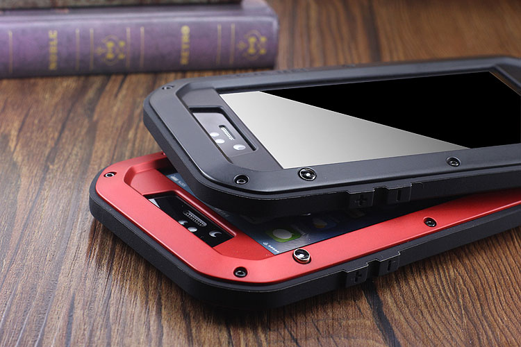 LOVE MEI Powerful Water Resistant Shockproof Dust/Dirt/Snow Proof Aluminum Metal Outdoor Gorilla Glass Heavy Duty Case Cover for Apple iPhone 6S/6 & iPhone 6S Plus/6 Plus