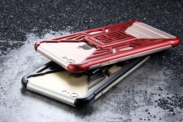 iy Metror Butterfly Aluminum Shell Shockproof Aerospace Metal Case Cover with Kickstand for iPhone 6S Plus & iPhone 6S