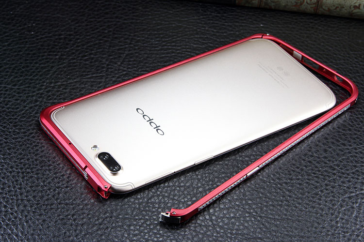 iMatch Slim Light Aluminum Metal Shockproof Bumper Case with Kickstand for OPPO R11 & OPPO R11 Plus