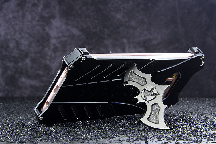 R-Just Batman Shockproof Aluminum Shell Metal Case with Custom Batarang Stent for Samsung Galaxy S8 & Samsung Galaxy S8 Plus