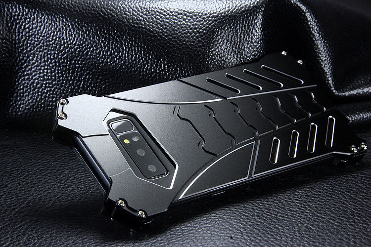 R-Just Batman Shockproof Aluminum Shell Metal Case with Custom Batarang Stent for Samsung Galaxy Note 8