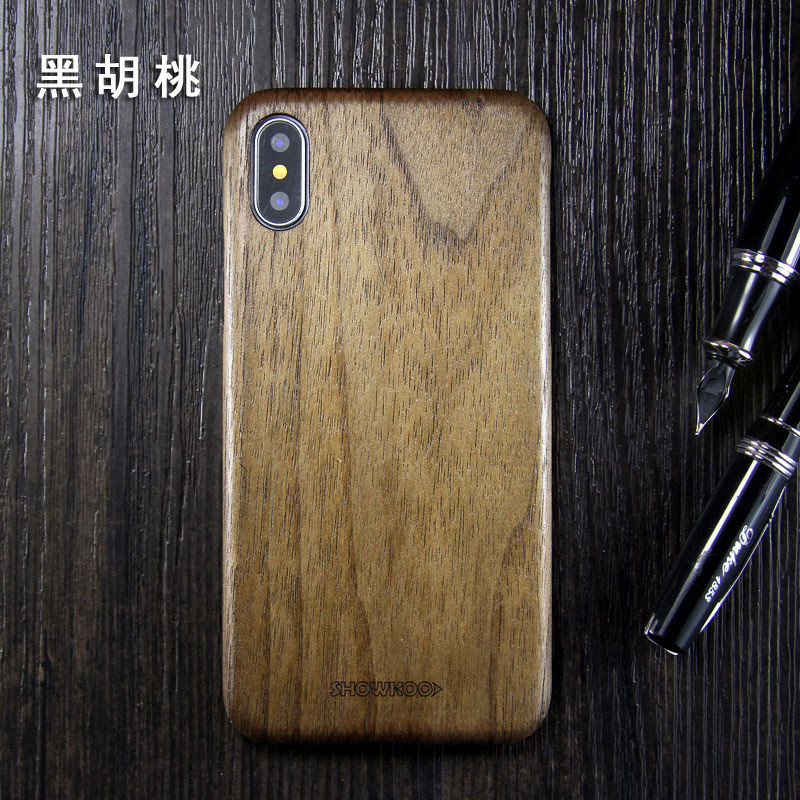 SHOWKOO Kevlar Natural Wood Ultra Slim Case Cover for Apple iPhone X