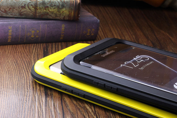 LOVE MEI Powerful Water Resistant Shockproof luminum Metal Gorilla Glass Heavy Duty Case Cover for Samsung Galaxy S7 Edge