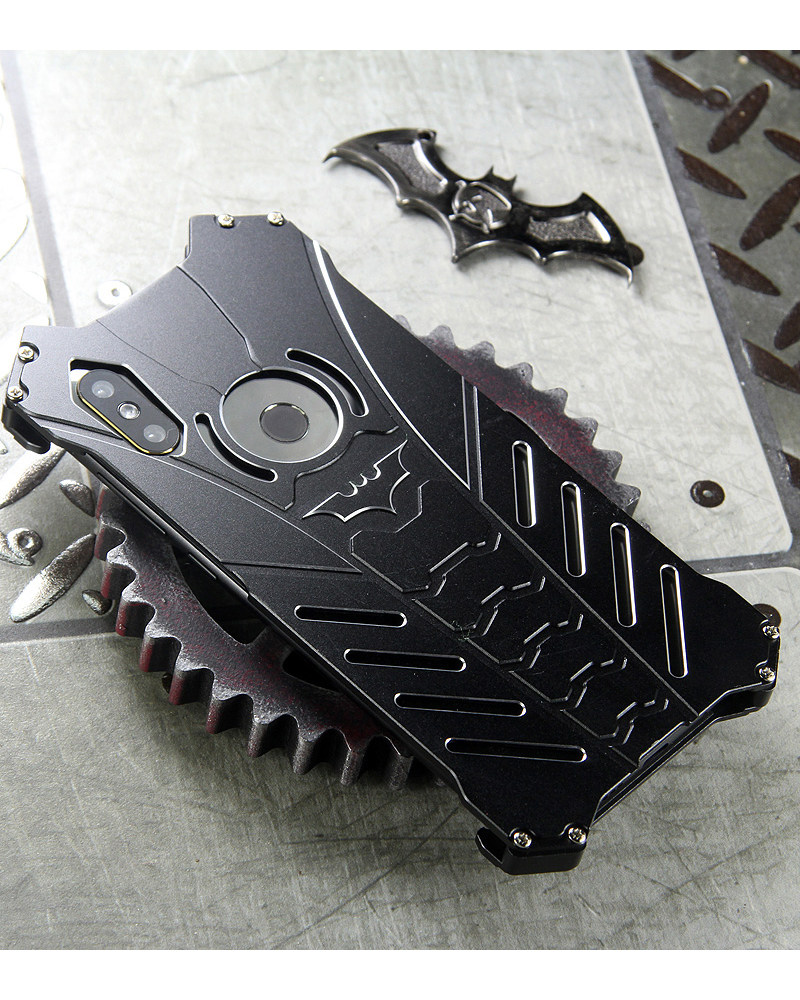 R-Just Batman Shockproof Aluminum Shell Metal Case with Custom Batarang Stent for Xiaomi Mi MIX 2S