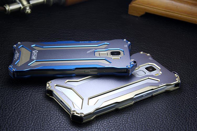 R-JUST GUNDAM Aerospace Aluminum Contrast Color Shockproof Metal Shell Outdoor Protection Case for Huawei Honor 7