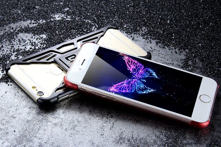 iy Metror Butterfly Aluminum Shell Shockproof Aerospace Metal Case Cover with Kickstand for iPhone 6S Plus & iPhone 6S