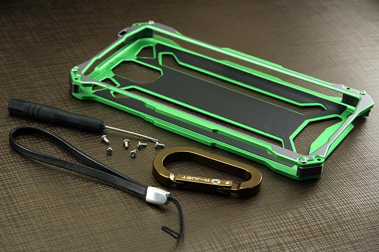 R-JUST GUNDAM Aerospace Aluminum Contrast Color Shockproof Metal Shell Outdoor Protection Case for Samsung Galaxy Note 3 N9000