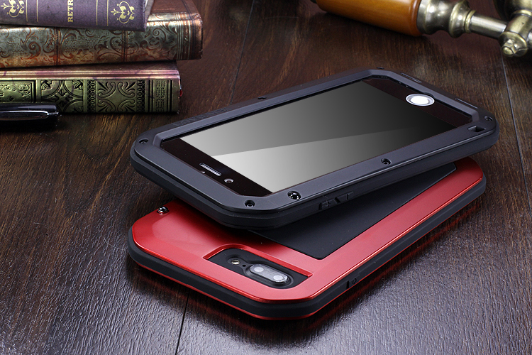 LOVE MEI Powerful Water Resistant Shockproof Dust/Dirt/Snow Proof Aluminum Metal Outdoor Gorilla Glass Heavy Duty Case Cover for Apple iPhone 7 Plus & iPhone 7