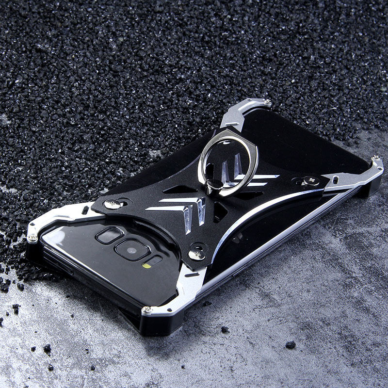 R-Just Blade Master Ring Holder Shockproof Aerospace Aluminum Metal Shell Case Cover for Samsung Galaxy S8 Plus & Galaxy S8