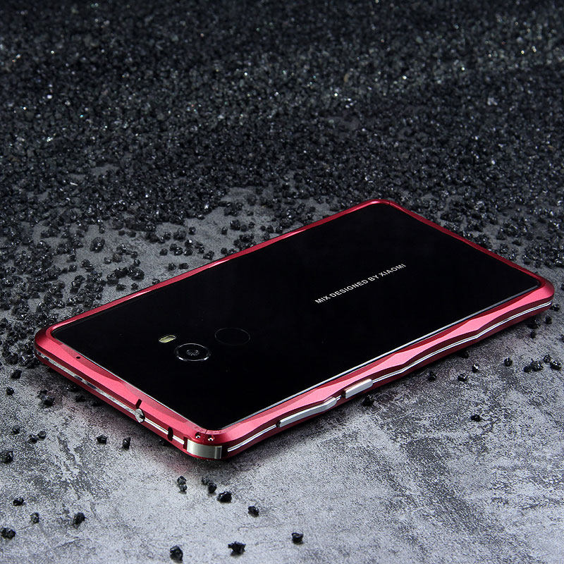 iMatch Slim Light Aluminum Metal Shockproof Bumper Case with Kickstand for Xiaomi Mi MIX 2
