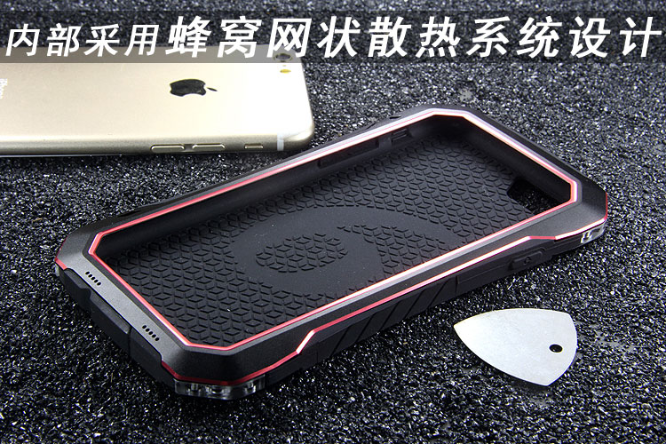 Luphie Armored Knight Bicolor Aluminum Metal Bumper + Shockproof Silicone Triple Protection Case Cover for Apple iPhone 6S Plus/6 Plus/6S/6