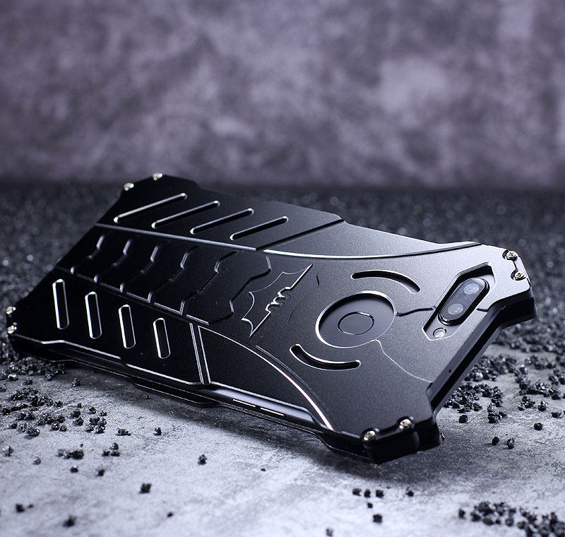 R-Just Batman Shockproof Aluminum Shell Metal Case with Custom Stent for OPPO R11s Plus & OPPO R11s