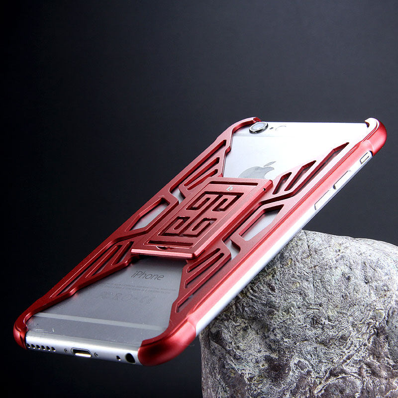 iy Metror Butterfly Aluminum Shell Shockproof Aerospace Metal Case Cover with Kickstand for iPhone 6S Plus & iPhone 6S
