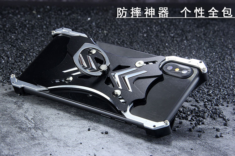 R-Just Soul Calibur Blade Master Ring Holder Shockproof Aerospace Aluminum Metal Shell Case Cover for Apple iPhone X