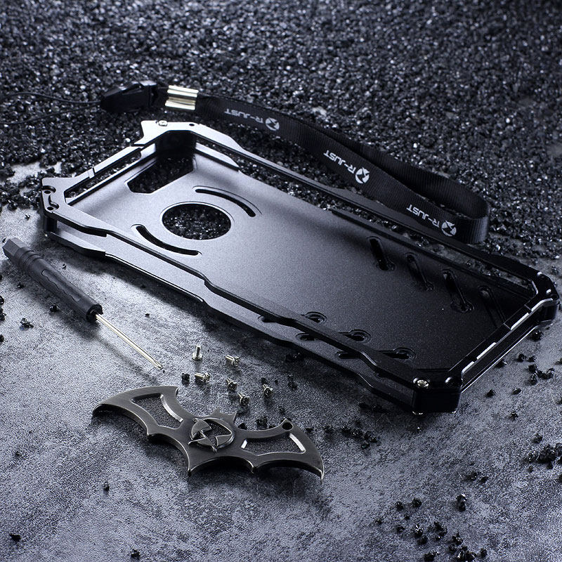 R-Just Batman Shockproof Aluminum Shell Metal Case with Custom Stent for OPPO R11s Plus & OPPO R11s