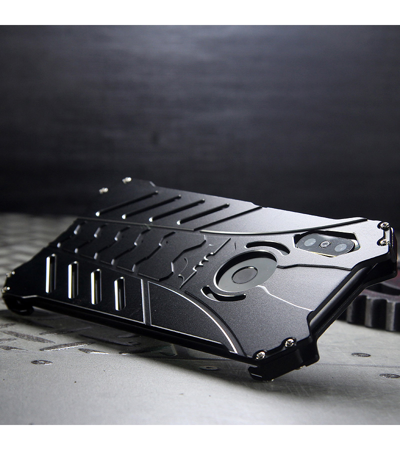 R-Just Batman Shockproof Aluminum Shell Metal Case with Custom Batarang Stent for Xiaomi Mi MIX 2S